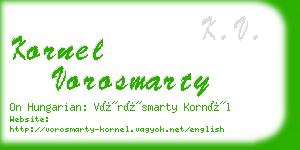 kornel vorosmarty business card